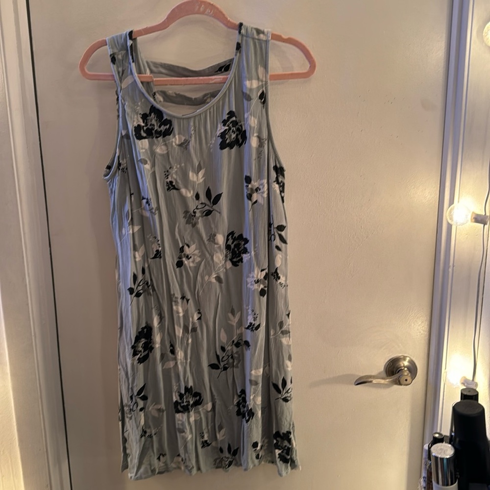 Maurice’s sleeveless dress, blueish gray, 2 bar back, super comfy